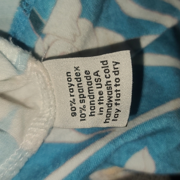 Novella Royale Evie skirt aqua lilies S blue floral bodycon pencil shirred - Picture 13 of 16